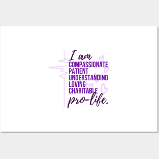 I am Pro Life (purple) Posters and Art